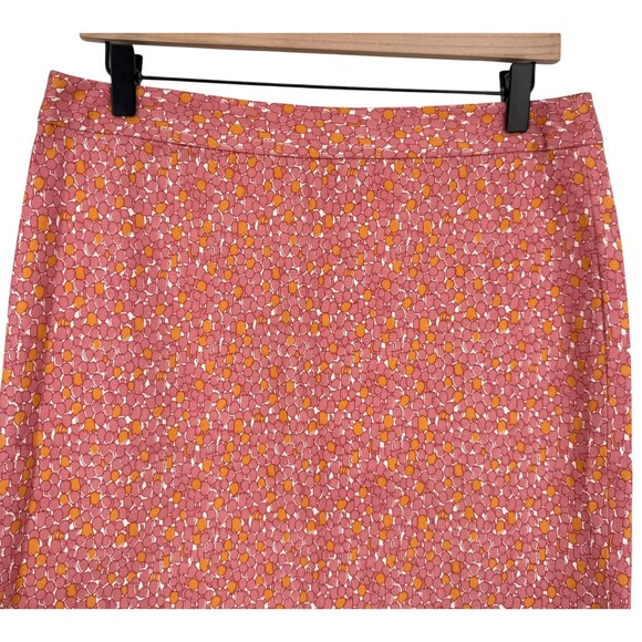 Talbots Floral Print Skirt 8P PETITE Pink Orange Tulip Ditsy Stretch Cotton Slit - Picture 4 of 12